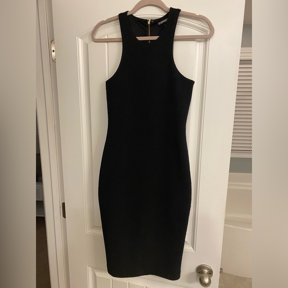 Express Women’s black body-con midi dress. Size 2